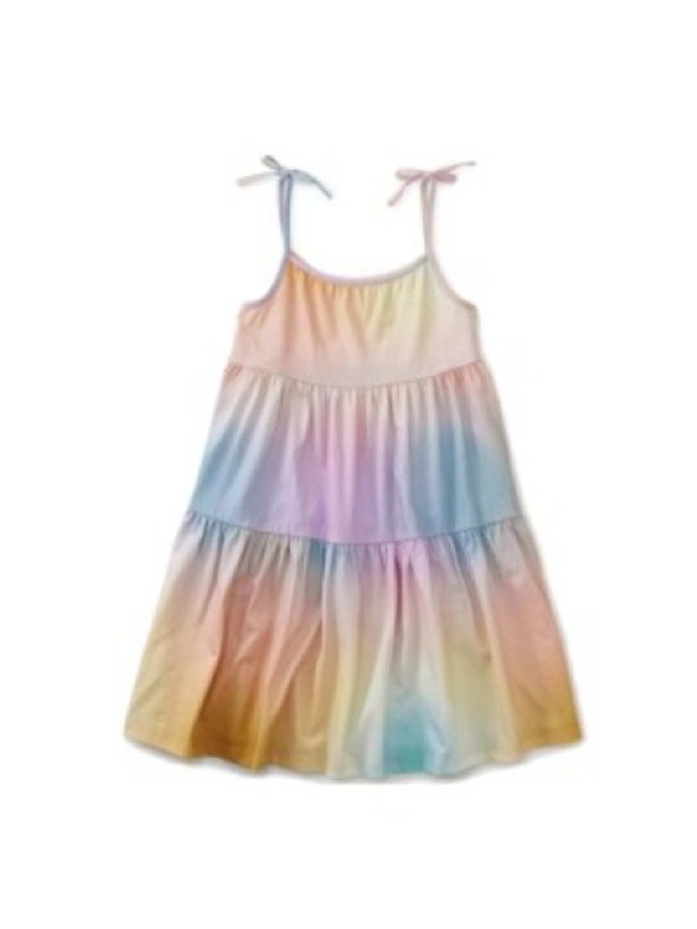 Tea collection Girls Rainbow gradient Tie-Strap Tiered Dress size 10